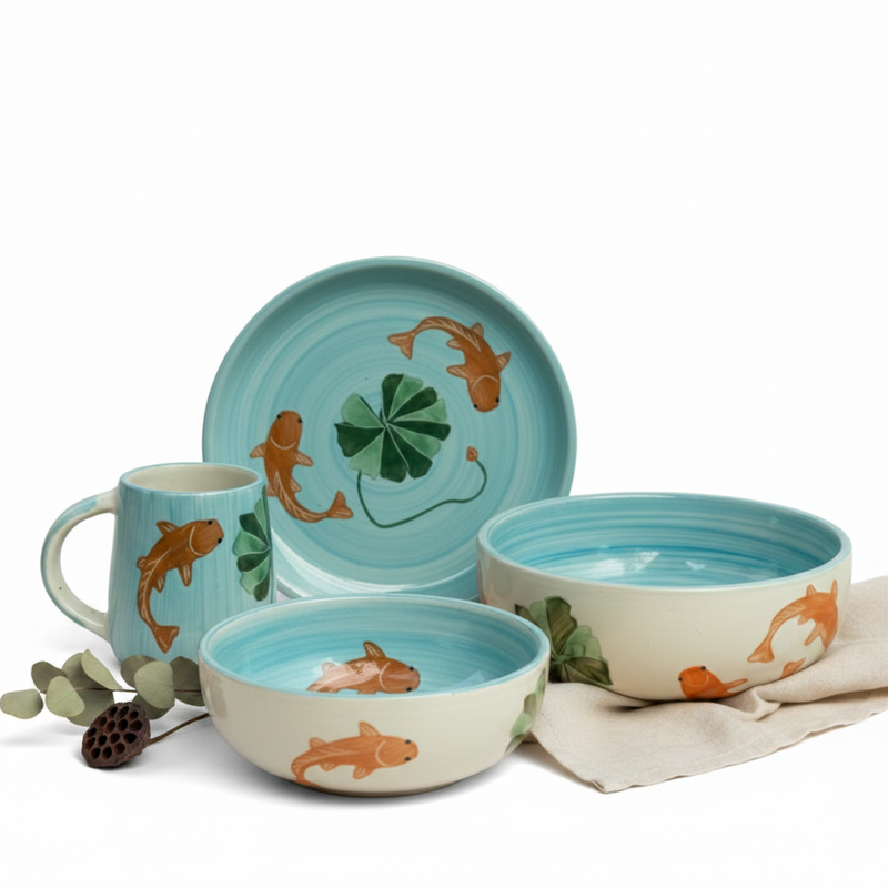 nurture-india-koi-mulaqaat-fish-handpainted-ceramic-breakfast-set-of-4