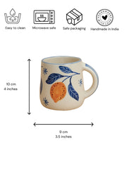 Nurture India Italian Lemon Leafy Ceramic Plate Cup