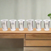 Premium Stainless Steel Floral Print Glass Set with Lid – Drinking Tumbler