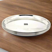 Stainless Steel Plates with Glossy Outer Finish - Set for Lunch/Dinner – Kitchen Utensil