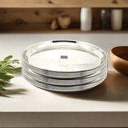 Stainless Steel Plates with Glossy Outer Finish - Set for Lunch/Dinner – Kitchen Utensil