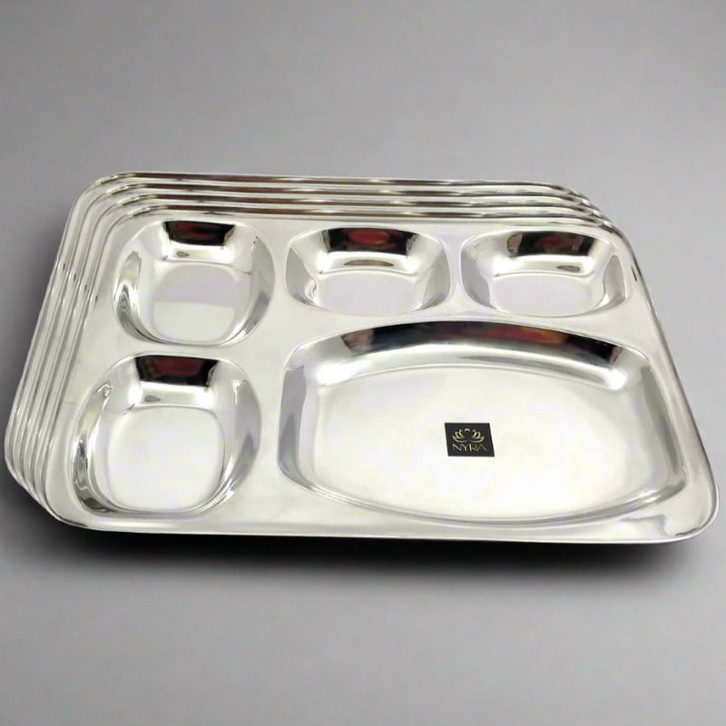 Stainless-Steel 5 in 1 Compartment Bhojan Thali – Kitchen Utensil