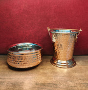 Copper Hammered Serving Bucket & Handi Bowl – Serving Bowl