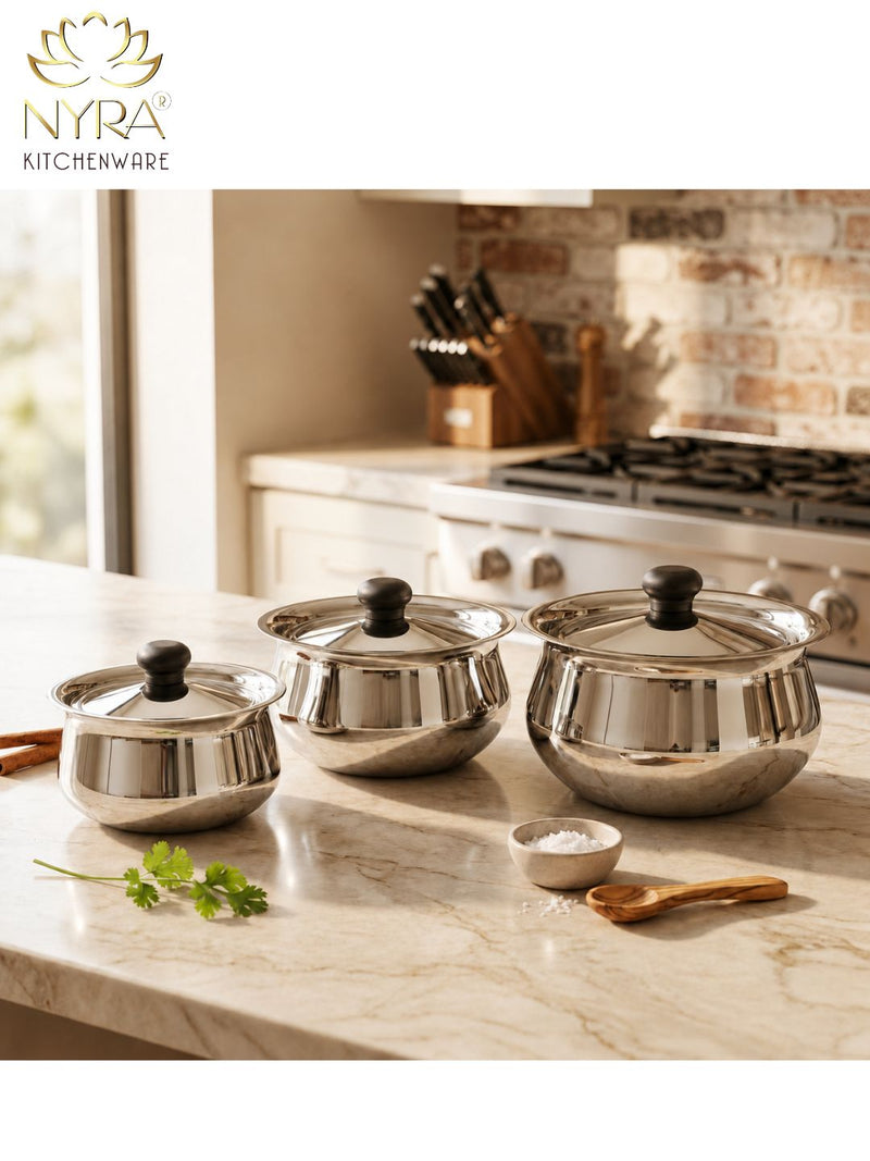 nyra-kitchenware-stainless-steel-serving-handi-with-lid-glossy-mirror-finish-serving-pot-curry-gravy-dal-sabzi-rice-biryani-serving-bowl-easy-grip-knob
