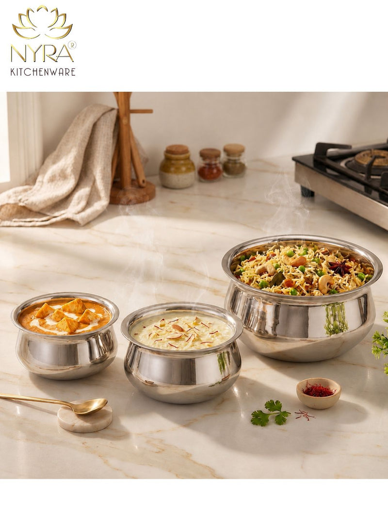 nyra-kitchenware-stainless-steel-serving-handi-with-lid-glossy-mirror-finish-serving-pot-curry-gravy-dal-sabzi-rice-biryani-serving-bowl-easy-grip-knob