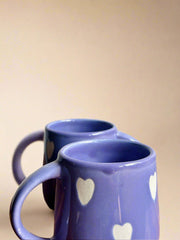 Nurture India Lavendar Heart Ceramic Cup 8-oz