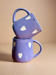 Nurture India Lavendar Heart Ceramic Cup 8-oz