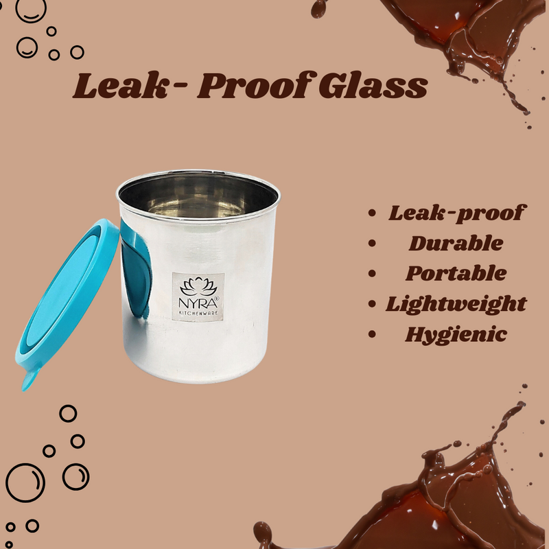 Stainless Steel Leak-Proof Glass with Lid – Drinking Tumbler