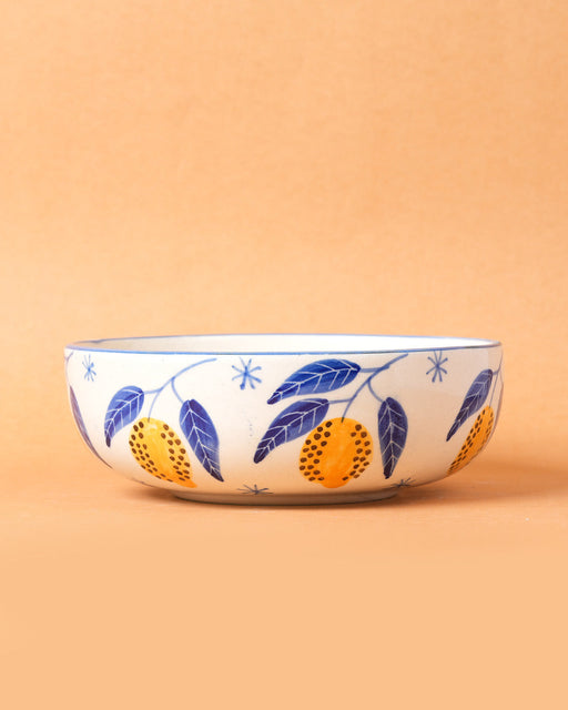 Nurture India Italian Lemon Leafy Ceramic Bowl Large Small