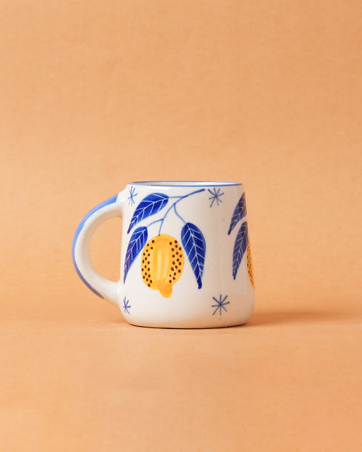 Nurture India Lemon Leafy Ceramic Coffee Mug 10-oz
