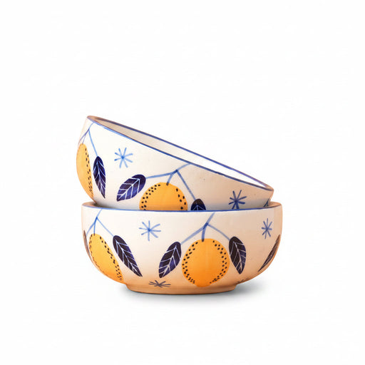 nurture-india-lemon-leafy-ceramic-small-bowls-set-of-4-dark-yellow