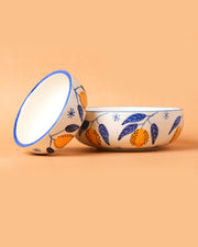 Nurture India Lemon Leafy Ceramic Small Bowls