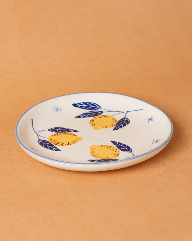 Nurture India Italian Lemon Leafy Plate Sets 7-Inch