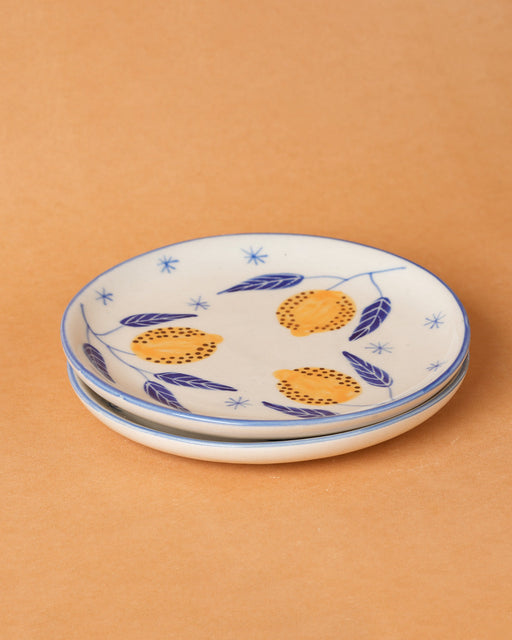 Nurture India Italian Lemon Leafy Plate Sets 7-Inch