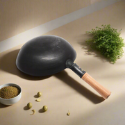 Traditional Loha Kadhai (Iron Wok) with Wooden Handle – Cooking Kadhai