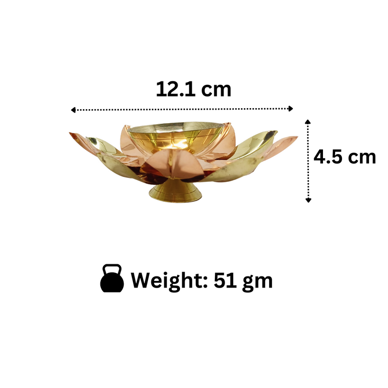 Beautiful Brass Diya with Dual Tone Petals– Kitchen Utensil