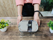 Stainless Steel Rectangle Lunch Box with 1 Small Box – Kitchen Utensil