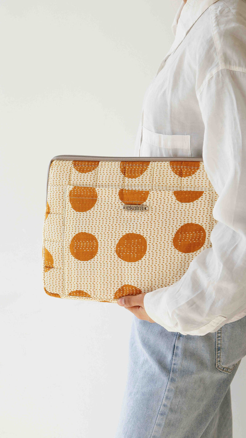 Cotton Laptop Sleeve/Cover - Handmade Block Print Cotton Protector