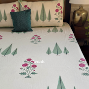 aenak-magenta-floral-garden-handblock-printed-premium-cotton-bedsheet-set-ivory-base