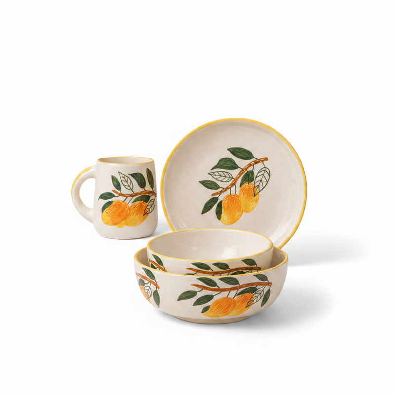 nurture-india-mango-mehfil-handpainted-ceramic-breakfast-set-of-4