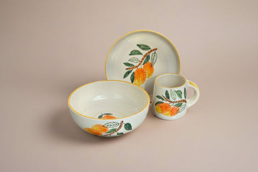 Nurture India Mango Ceramic Breakfast 3-Piece Set