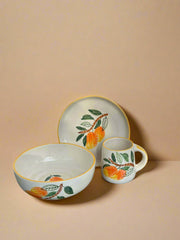 Nurture India Mango Ceramic Breakfast 3-Piece Set