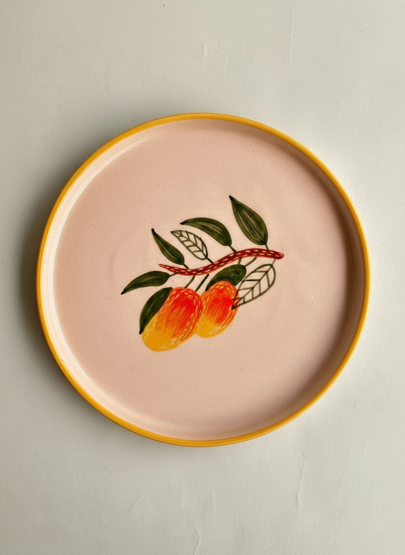 Nurture India Mango Ceramic Snack Plate 8-Inch