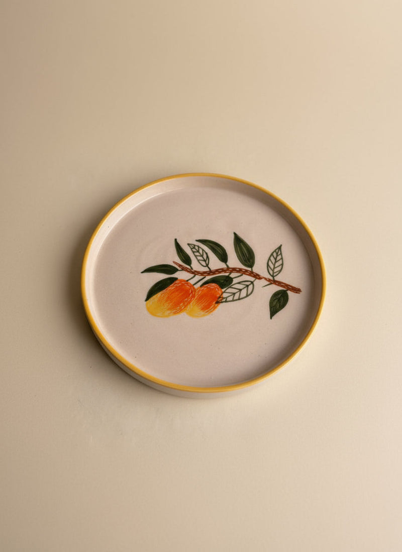Nurture India Mango Ceramic Snack Plate 8-Inch