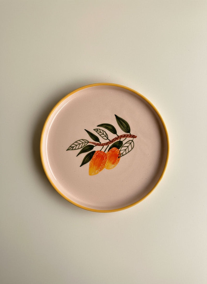 Nurture India Mango Ceramic Snack Plate 8-Inch