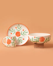 Nurture India Marigold Ceramic Breakfast 3-Piece Set