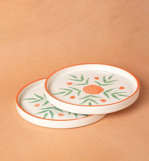 Nurture India Marigold Ceramic Snack Plate 8-Inch