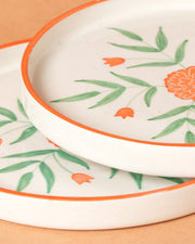 Nurture India Marigold Ceramic Snack Plate 8-Inch
