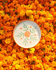 Nurture India Marigold Ceramic Snack Plate 8-Inch