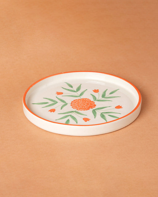 Nurture India Marigold Ceramic Snack Plate 8-Inch