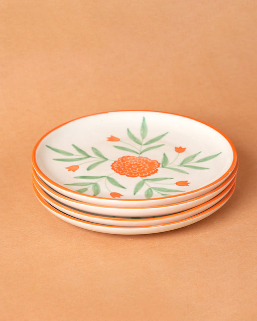 Nurture India Marigold Ceramic Snack Plate 7-Inch