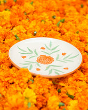Nurture India Marigold Ceramic Snack Plate 7-Inch
