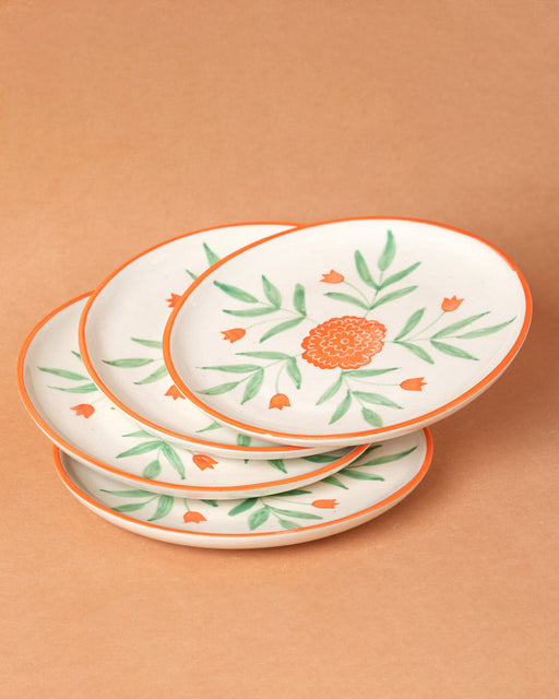 Nurture India Marigold Ceramic Snack Plate 7-Inch