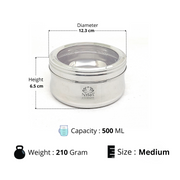 Stainless Steel Belly Box with Transparent Lid – Storage Container