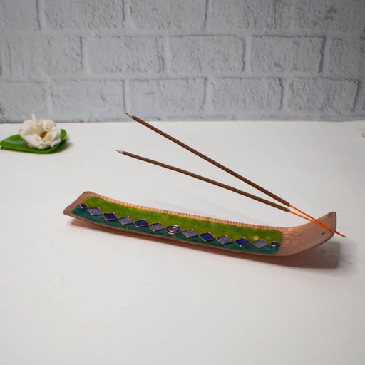 Meenakari Incense stick holder (Copper Enamel) - Rectangle – Incense Stick Holder
