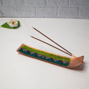 Meenakari Incense stick holder (Copper Enamel) - Rectangle – Incense Stick Holder