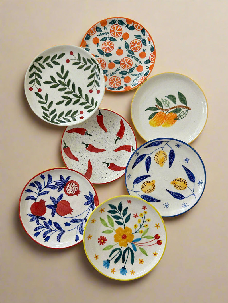 Nurture India Multi Color Art Snack Plates