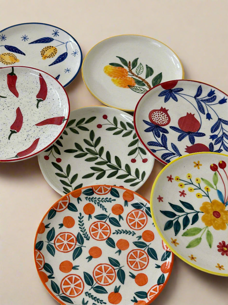 Nurture India Multi Color Art Snack Plates