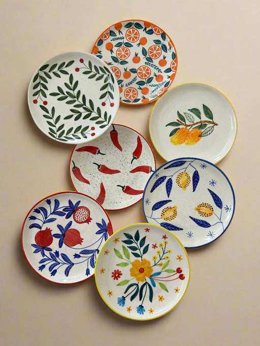 Nurture India Multi Color Art Snack Plates
