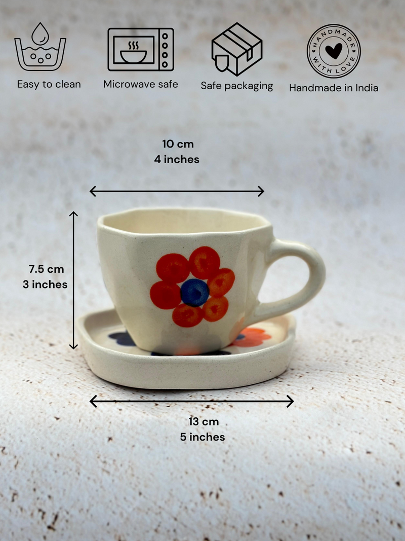 Nurture India Orange Bubble Cup Saucer
