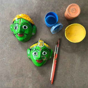 Nakashi painting : Wall Mask Green(Mask Work) – Decor Wall Mask