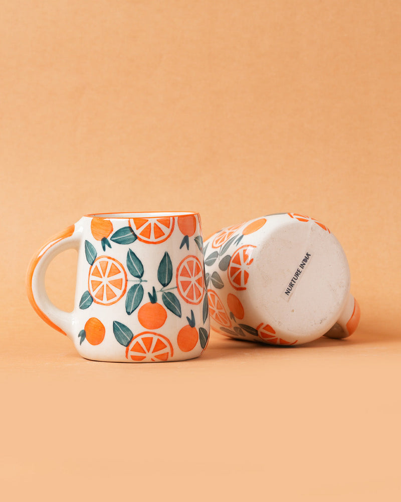 Nurture India Orange Ceramic Cup ml 8-oz 250-Piece Set