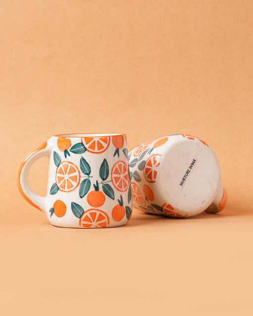 Nurture India Orange Ceramic Cup ml 8-oz 250-Piece Set