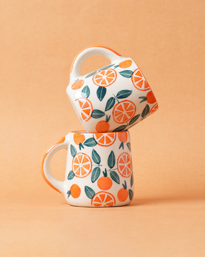 Nurture India Orange Ceramic Cup ml 8-oz 250-Piece Set
