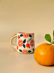 Nurture India Orange Ceramic Plate Cup