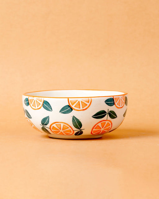 Nurture India Orange Ceramic Small Bowls 10-oz